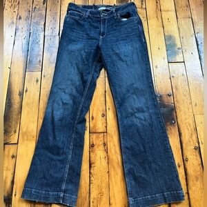 Ariat Womens 33 High Rise Slim Trouser Jeans Flare Dark Wash Denim Stretch READ*